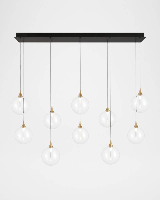 Lissa 47" 10-Light LED Chandelier, Gold/Clear